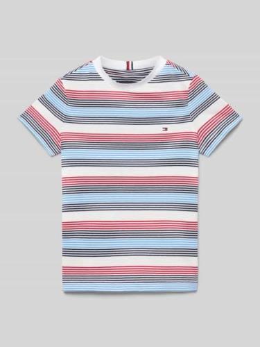 Tommy Hilfiger Teens T-Shirt mit Streifenmuster in Rot, Größe 152