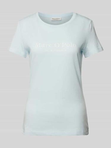 Marc O'Polo T-Shirt mit Label-Print in Hellblau, Größe XS