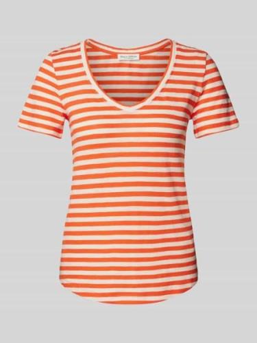 Marc O'Polo T-Shirt mit Streifenmuster in Orange, Größe L