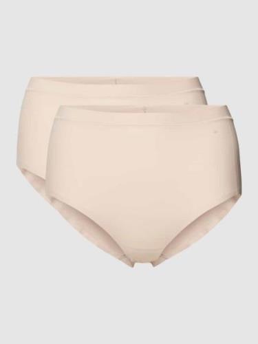 Triumph Slip mit Logo-Print im 2er-Pack in Beige, Größe L/XL