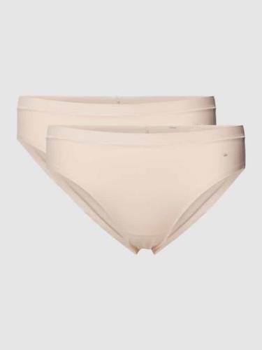 Triumph Slip mit Logo-Print im 2er-Pack in Beige, Größe S/M