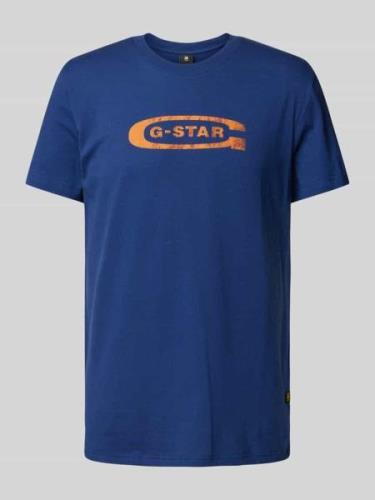 G-Star Raw T-Shirt mit Label-Print in Royal, Größe S