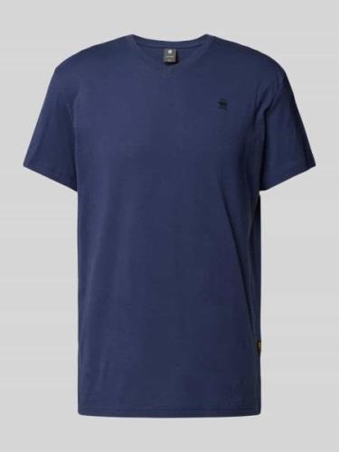 G-Star Raw T-Shirt mit Label-Print Modell 'Base' in Bleu, Größe M