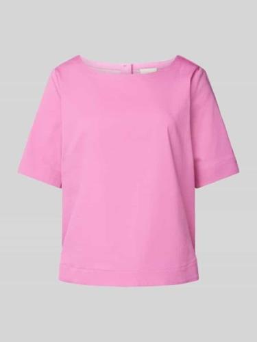 Milano Italy Blusenshirt mit Rundhalsausschnitt in Pink, Größe 38