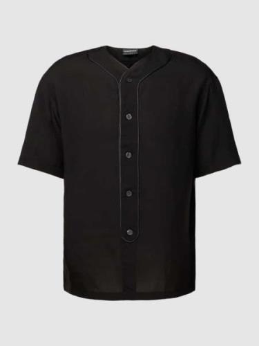 Emporio Armani Comfort Fit Freizeithemd mit 1/2-Arm in Black, Größe S
