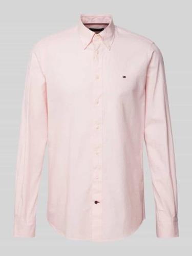 Tommy Hilfiger Business-Hemd mit Label-Stitching in Rosa, Größe 40