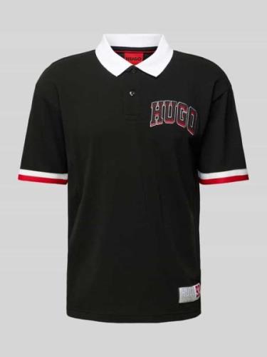 HUGO Regular Fit Poloshirt mit Label-Stitching Modell 'Dillet' in Blac...
