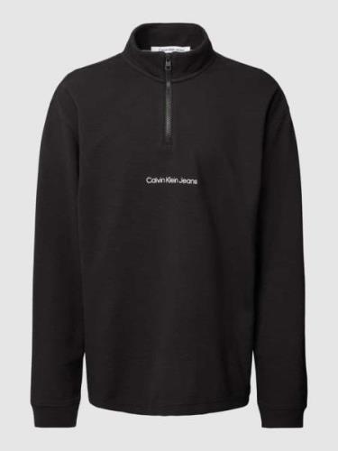 Calvin Klein Jeans Longsleeve mit Stehkragen in Black, Größe XXL