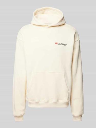 Multiply Apparel Oversized Hoodie mit Label-Print in Ecru, Größe XL