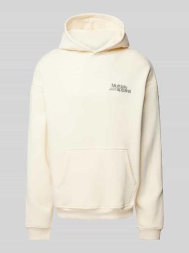 Multiply Apparel Oversized Hoodie mit Label-Print in Ecru, Größe M