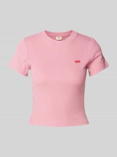 Levi's® T-Shirt mit Label-Print Modell 'ESSENTIAL' in Pink, Größe M