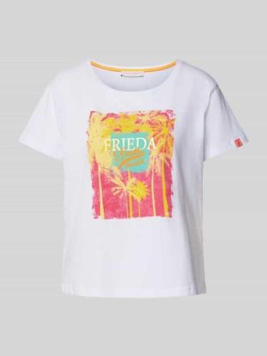 Frieda & Freddies T-Shirt mit Rundhalsausschnitt in Weiss, Größe 40