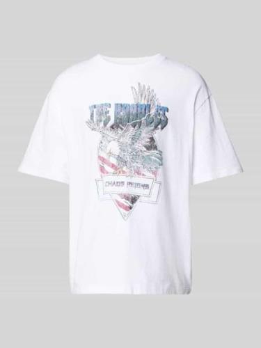 THE KOOPLES T-Shirt mit Label-Print in Weiss, Größe XXL