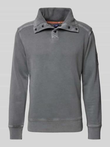 Wellensteyn Sweatshirt mit Label-Patch in Anthrazit, Größe M