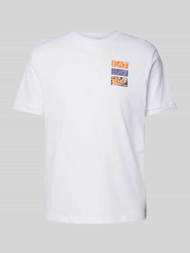 EA7 Emporio Armani T-Shirt mit Label-Print in Weiss, Größe S