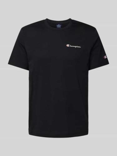 CHAMPION T-Shirt mit Label-Print und Logo-Patch in Black, Größe S