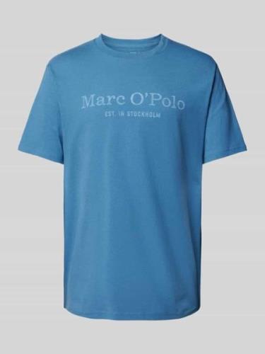 Marc O'Polo T-Shirt mit Label-Print in Rauchblau, Größe M