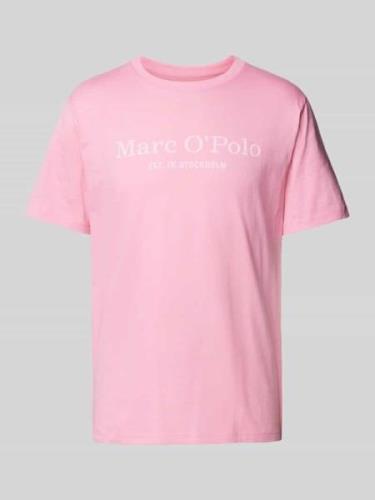 Marc O'Polo T-Shirt mit Label-Print in Hellrosa, Größe M