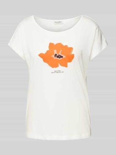 Marc O'Polo T-Shirt mit Label-Print in Offwhite, Größe L