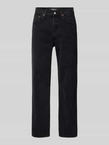 Replay Straight Fit Jeans im 5-Pocket-Design Modell '901' in Black, Gr...