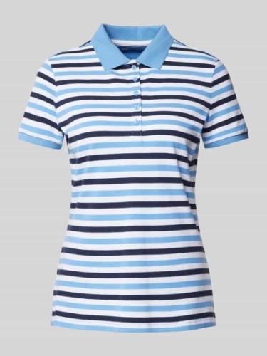 Montego Slim Fit Poloshirt in Two-Tone-Machart in Blau, Größe S