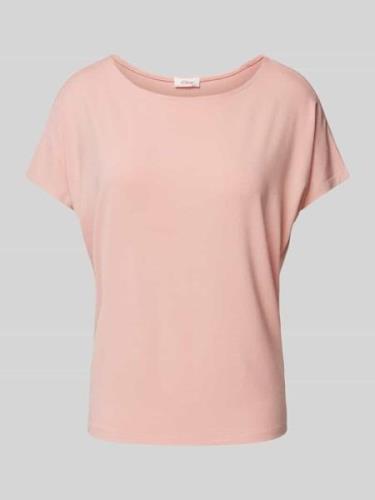 s.Oliver RED LABEL T-Shirt in unifarbenem Design in Rosa, Größe 48
