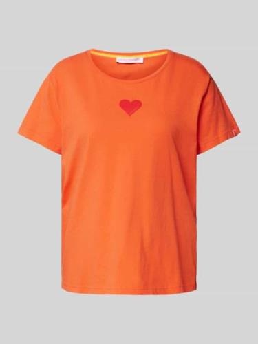 Frieda & Freddies T-Shirt mit Motiv-Print in Orange, Größe 36