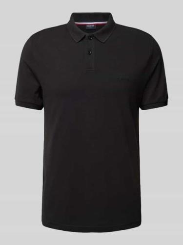 HECHTER PARIS Poloshirt mit Label-Stitching in Black, Größe S