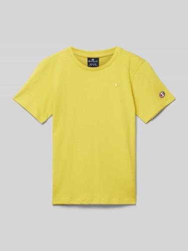 CHAMPION T-Shirt mit Runfdhalsausschnitt in Gelb, Größe 140