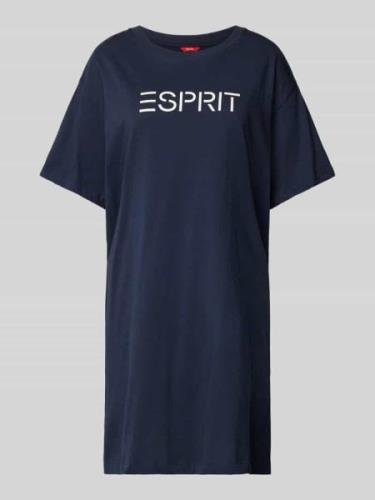 Esprit Nachthemd mit Logo-Print Modell 'MIA' in Dunkelblau, Größe 34