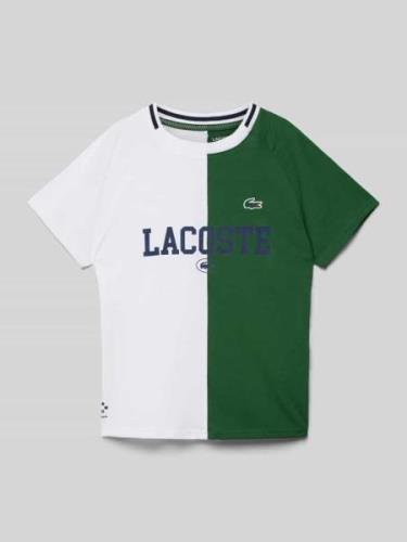 Lacoste T-Shirt mit Logo-Stitching in Weiss, Größe 152