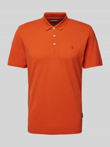 Napapijri Slim Fit Poloshirt mit Logo-Stitching Modell 'EALIS' in Oran...