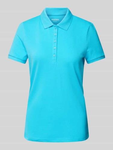 Montego Regular Fit Poloshirt in unifarbenem Design in Ocean, Größe S