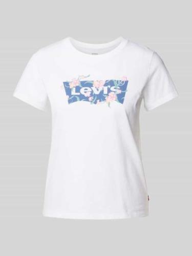 Levi's® T-Shirt mit Label-Print in Weiss, Größe XS