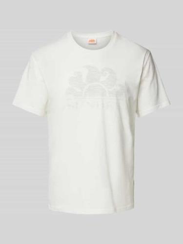 Sundek T-Shirt mit Label-Print in Offwhite, Größe M