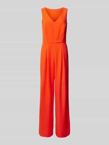 Esprit Jumpsuit in unifarbenem Design in Orange, Größe 38