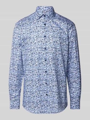 Eterna Modern Fit Business-Hemd mit Allover-Muster in Bleu, Größe 41