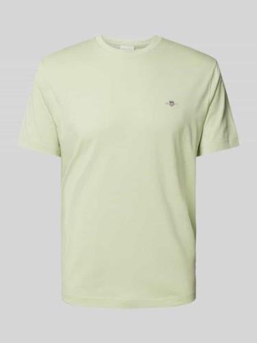 Gant Regular Fit T-Shirt in Melange-Optik in Hellgruen, Größe S