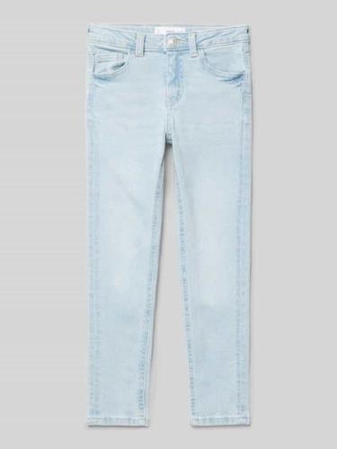 Mango Skinny Fit Jeans mit Eingrifftaschen in Hellblau, Größe 128