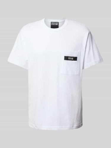 Versace Jeans Couture T-Shirt mit Rundhalsausschnitt in Weiss, Größe S
