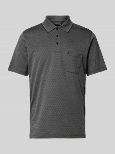 RAGMAN Regular Fit Poloshirt mit Allover-Muster in Graphit Melange, Gr...