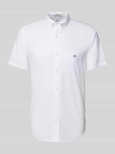 Gant Freizeithemd mit Label-Stitching in Weiss, Größe S