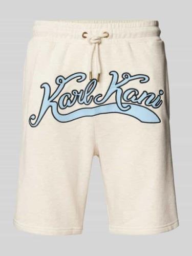 KARL KANI Regular Fit Sweatshorts mit Label-Stitching in Offwhite, Grö...