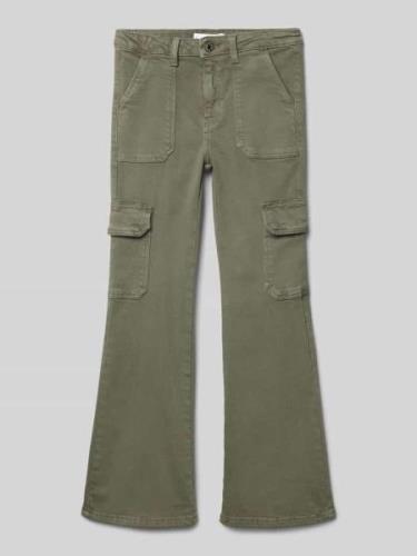 Mango Bootcut Jeans mit Cargotaschen Modell 'susana' in Oliv, Größe 12...