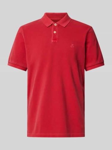 Marc O'Polo Poloshirt mit Label-Detail in Rot, Größe L