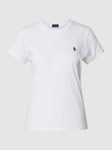 Polo Ralph Lauren T-Shirt mit Logo-Stitching in Weiss, Größe XXS