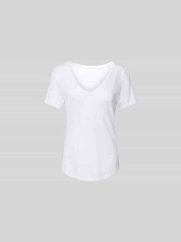 Juvia T-Shirt mit V-Ausschnitt in Weiss, Größe S