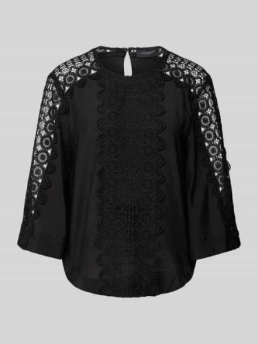 Copenhagen Muse Blusenshirt aus Lyocell-Mix mit Häkelspitze in Black, ...