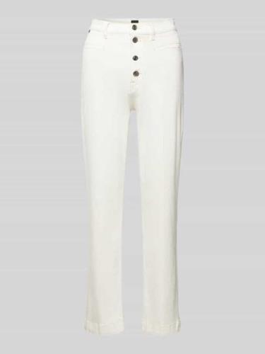 BOSS Regular Fit Jeans mit Knopfleiste Modell 'ADA' in Offwhite, Größe...