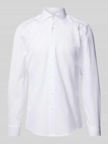 BOSS Slim Fit Business-Hemd mit Strukturmuster Modell 'Hank' in Weiss,...